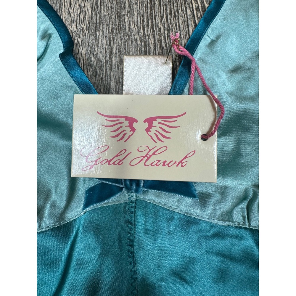 Gold Hawk Aquatic Silk Cami Top XS Two‎ Tone Teal Blue Sleeveless - Picture 2 of 8